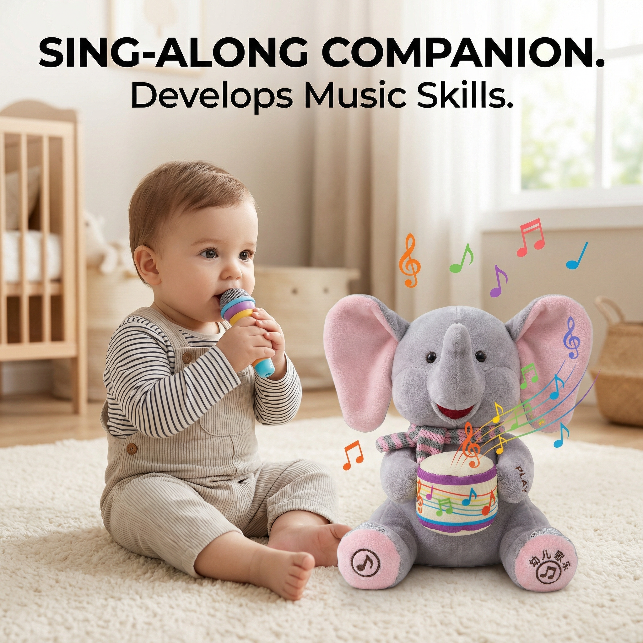 ✨🎊𝐼𝑛𝑡𝑒𝑟𝑎𝑐𝑡𝑖𝑣𝑒 𝑆𝑖𝑛𝑔𝑖𝑛𝑔 𝐸𝑙𝑒𝑝ℎ𝑎𝑛𝑡 𝑃𝑙𝑢𝑠ℎ – 𝑀𝑢𝑠𝑖𝑐𝑎𝑙 𝐻𝑖𝑑𝑒 & 𝑆𝑒𝑒𝑘 𝑇𝑜𝑦